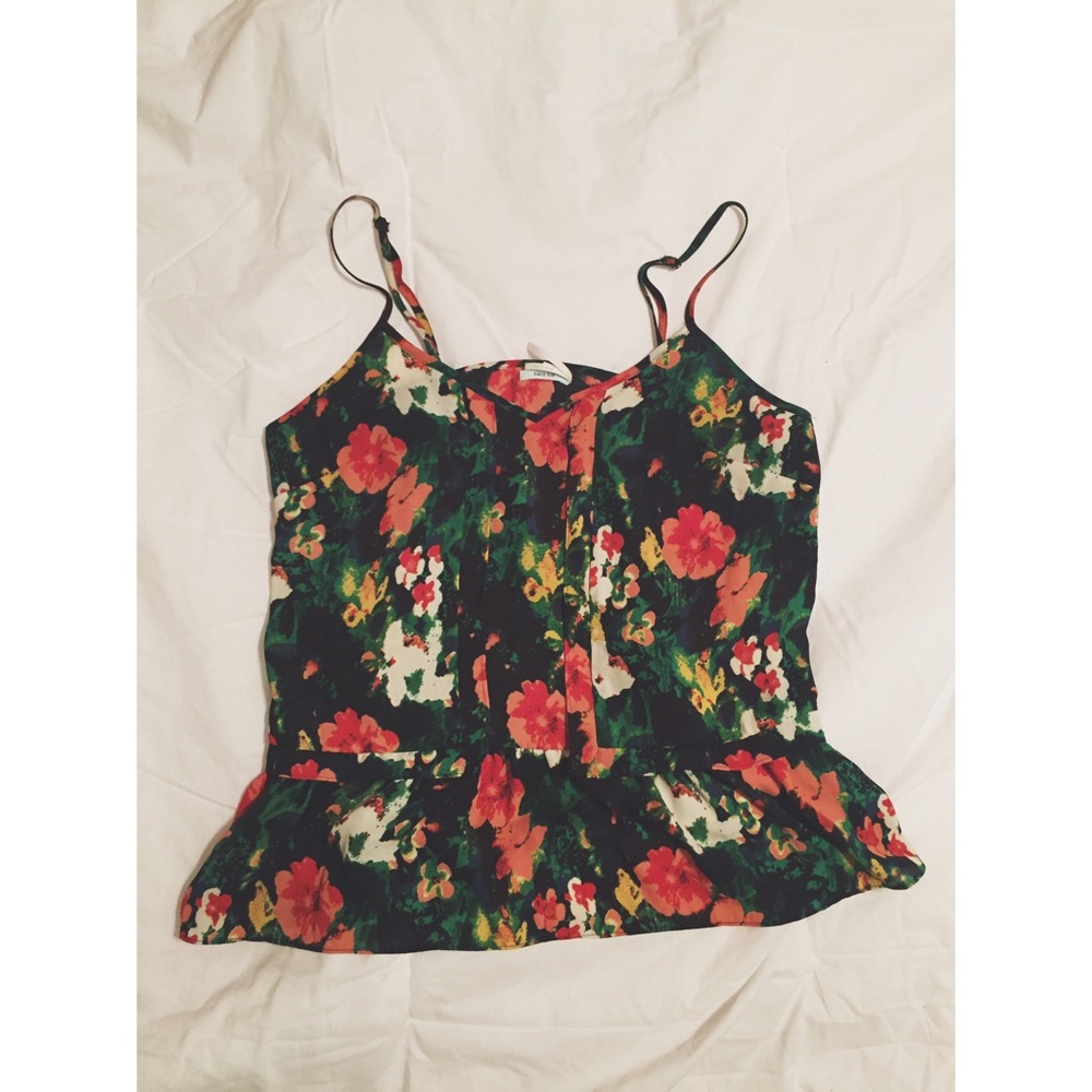 Watercolor Floral Peplum Camisole (Kimchi Blue)